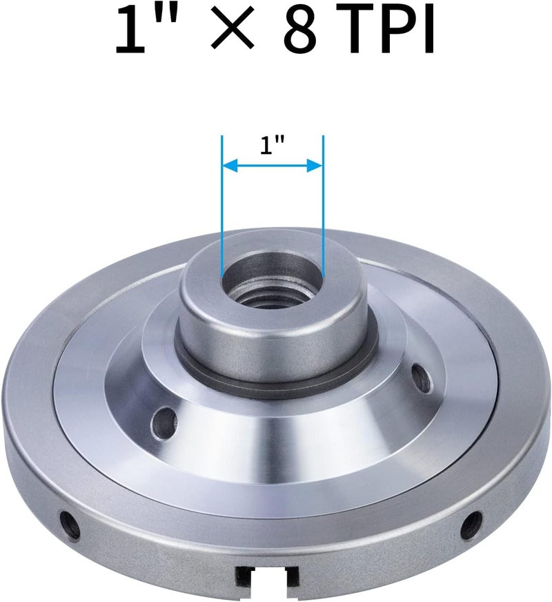 DEEFIINE 6 Inch Wood Lathe Chuck Set 1" x 8 tpi, Self Centering 4 Jaw Wood Turning Chuck - Image 3